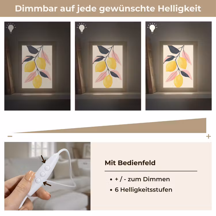Citroenen - Felgeel - Tak - Bladeren Light Box met kabel (Tafellamp) klein -USP_dimbaarDE