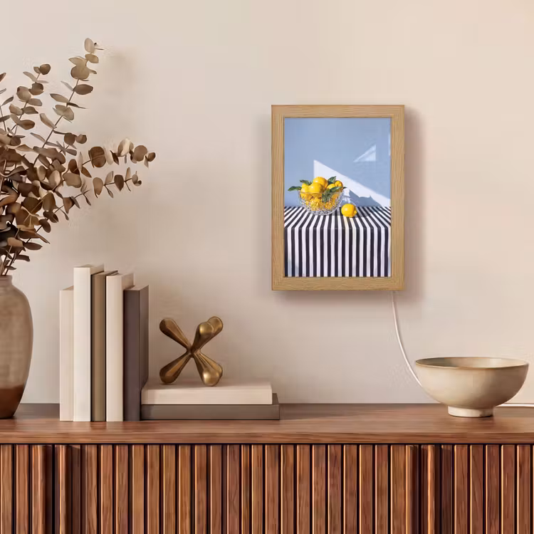 Tischlampe - Zitronen – Obst – Gelb - Citroenen - Fruit - Geel Light Box met kabel (Tafellamp) klein