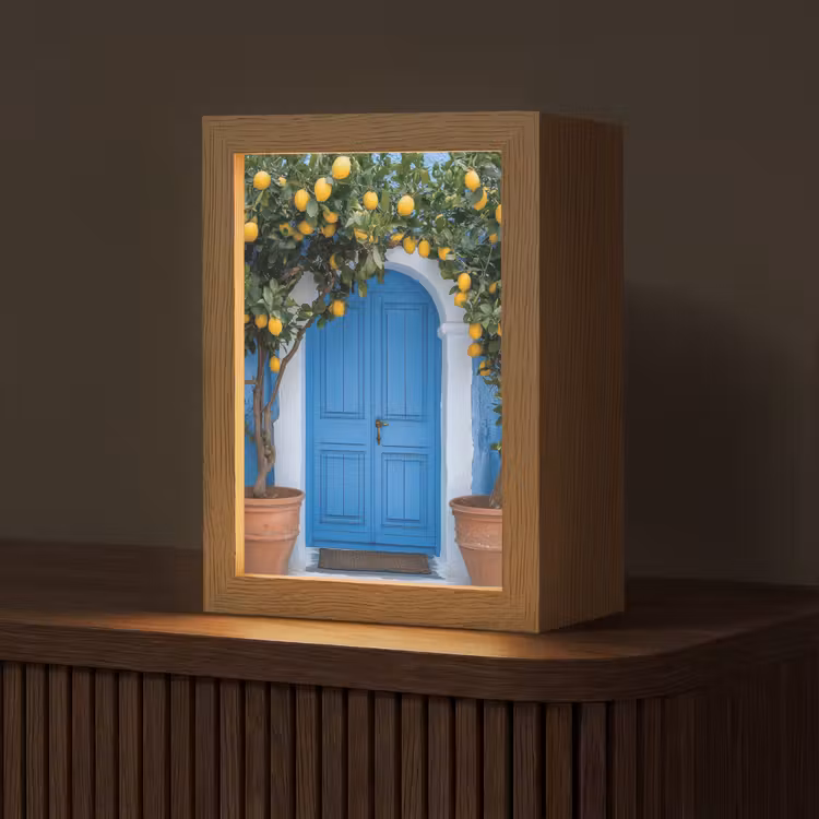 Citroenbomen - Geel - Deur - Potten Light Box met kabel (Tafellamp) klein -z3d_website