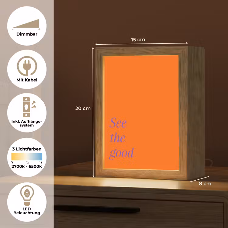 See te good - Paars - Oranje Light Box met kabel (Tafellamp) klein -USP_DE