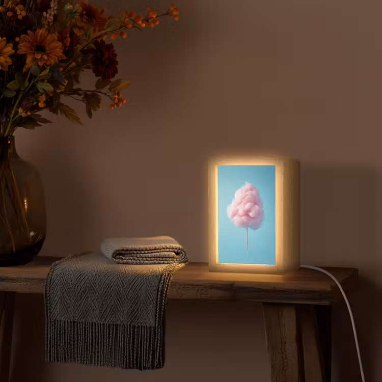 Suikerspin - Zoet - Snoep Light Box met kabel (Tafellamp) klein -sfeer4