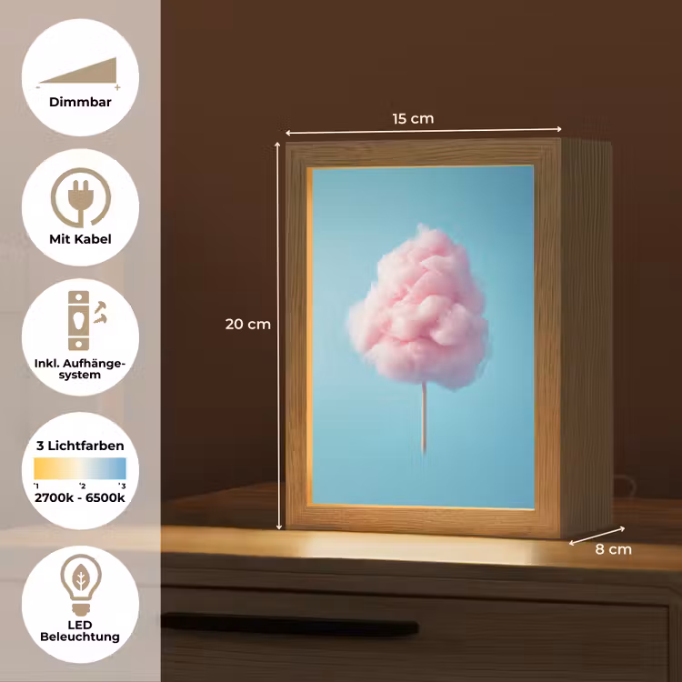 Suikerspin - Zoet - Snoep Light Box met kabel (Tafellamp) klein -USP_DE