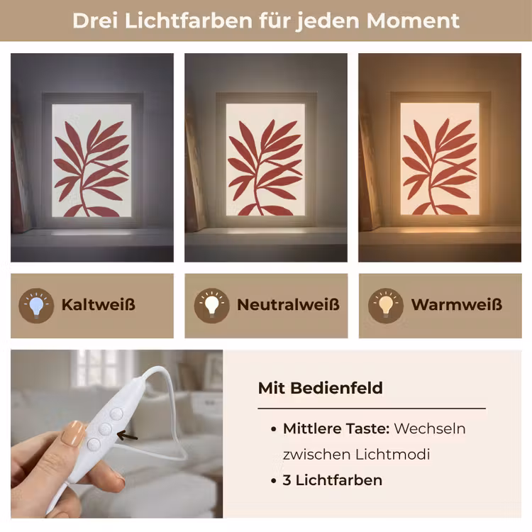Tak - Bladeren - Rood Light Box met kabel (Tafellamp) klein -USP_lichtkleurDE