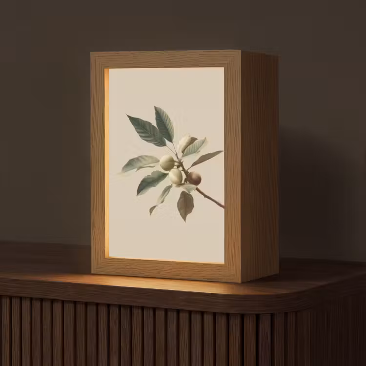 Tak - Groene Bladeren - Vruchten Light Box met kabel (Tafellamp) klein -z3d_website