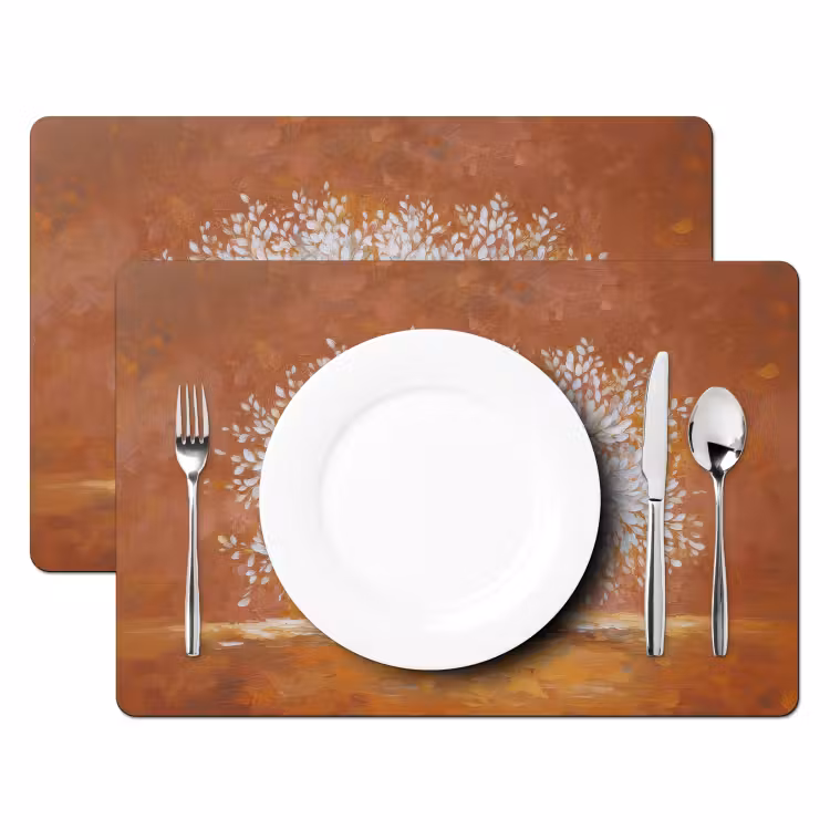 Abstract - Boom - Wit - Bladeren Placemat vinyl groot -zzsfeer2_Kitchenyeah-website