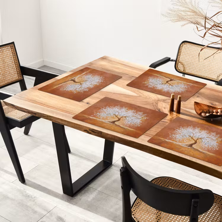 Abstract - Boom - Wit - Bladeren Placemat vinyl groot -zzsfeer4_Kitchenyeah-website