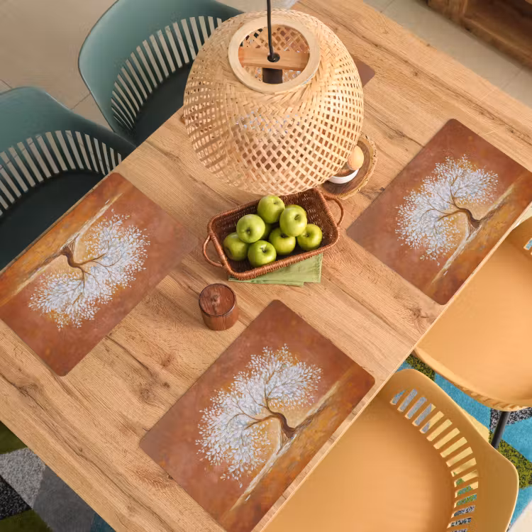 Abstract - Boom - Wit - Bladeren Placemat vinyl groot -zzsfeer5_Kitchenyeah-website