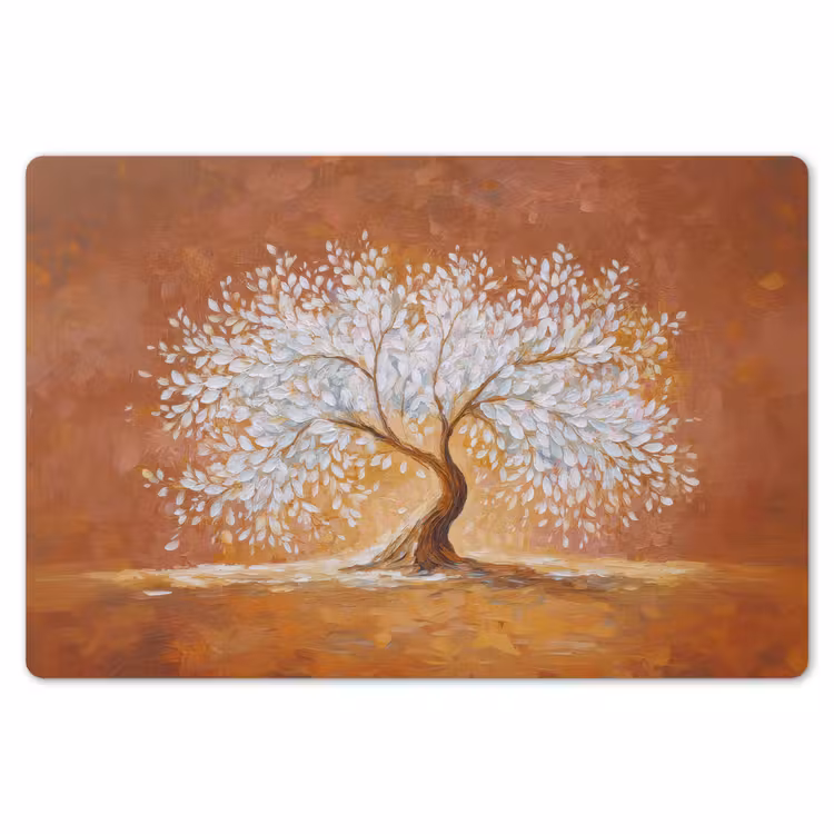Abstract - Boom - Wit - Bladeren Placemat vinyl groot -zzsfeer1_Kitchenyeah-website