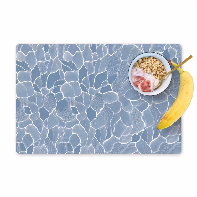 Abstract - Blauw - Bladeren Placemat vinyl groot -zzzproduct_Kitchenyeah-website
