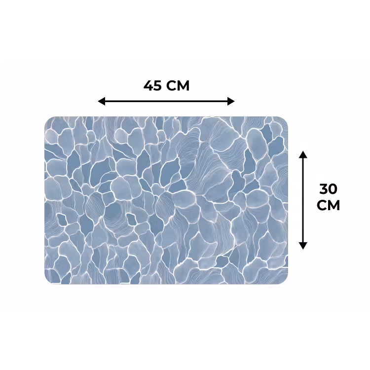 Abstract - Blauw - Bladeren Placemat vinyl groot -specs
