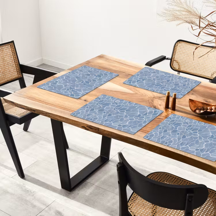 Abstract - Blauw - Bladeren Placemat vinyl groot -zzsfeer4_Kitchenyeah-website