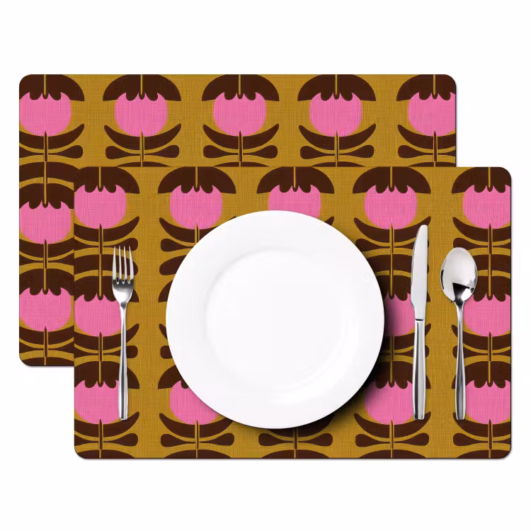 Abstract - Bloemen - Roze Placemat vinyl groot 368 -zzsfeer2_Kitchenyeah-website