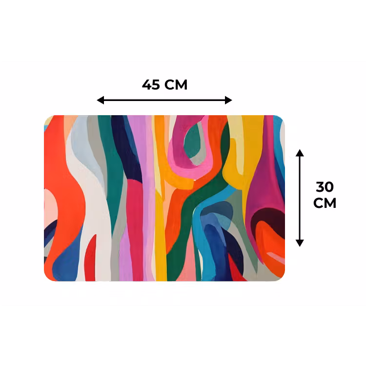 Abstract - Kleurrijk - Golven - Lijnen Placemat vinyl groot -specs