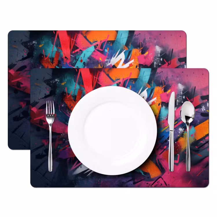 Abstract - Explosie - Neonkleuren Placemat vinyl groot -zzsfeer2_Kitchenyeah-website