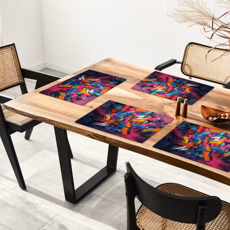 Abstract - Explosie - Neonkleuren Placemat vinyl groot -zzsfeer4_Kitchenyeah-website
