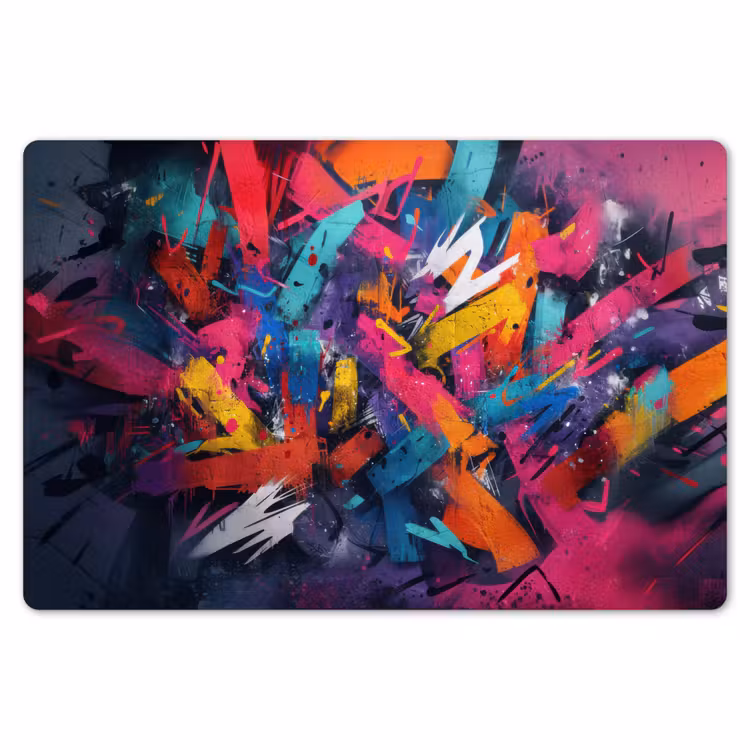 Abstract - Explosie - Neonkleuren Placemat vinyl groot -zzsfeer1_Kitchenyeah-website