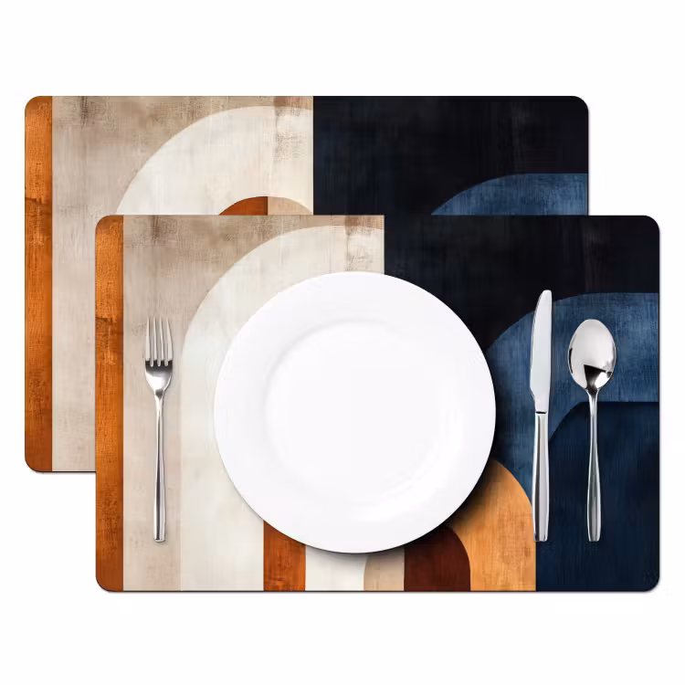 Abstract - Vormen - Donkerblauw Placemat vinyl groot -zzsfeer2_Kitchenyeah-website