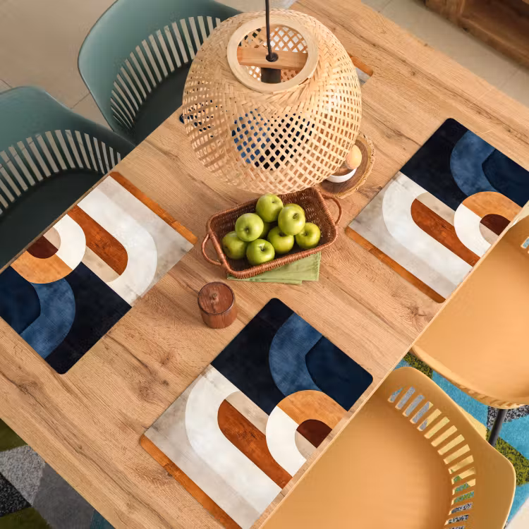 Abstract - Vormen - Donkerblauw Placemat vinyl groot -zzsfeer5_Kitchenyeah-website