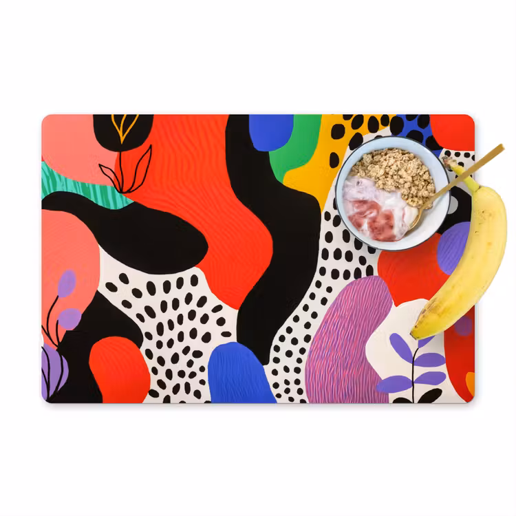Abstract - Vormen - Kleuren - Stippen Placemat vinyl groot -zzzproduct_Kitchenyeah-website