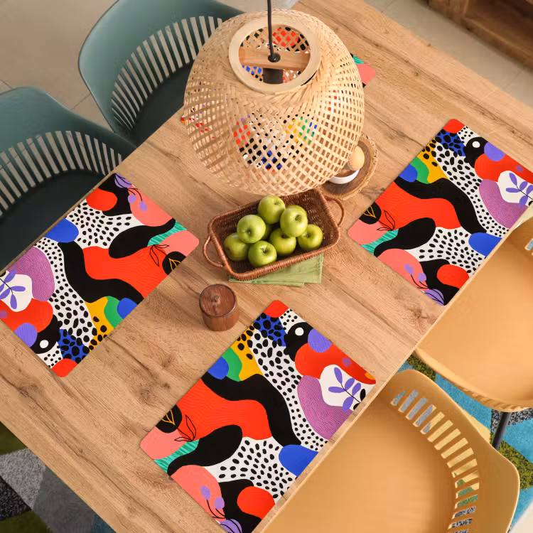Abstract - Vormen - Kleuren - Stippen Placemat vinyl groot -zzsfeer5_Kitchenyeah-website