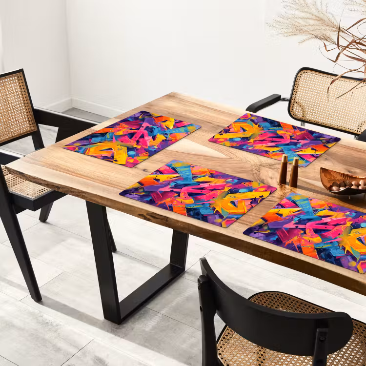 Abstract - Vormen - Kleurrijk Placemat vinyl groot -zzsfeer4_Kitchenyeah-website