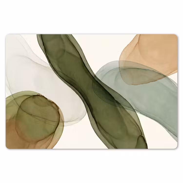 Abstract - Vormen - Modern - Kunst - Groen - Bruin Placemat vinyl groot -zzsfeer1_Kitchenyeah-website