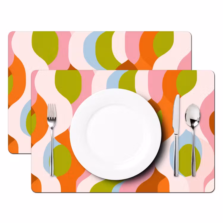 Abstract - Vormen - Roze Placemat vinyl groot -zzsfeer2_Kitchenyeah-website