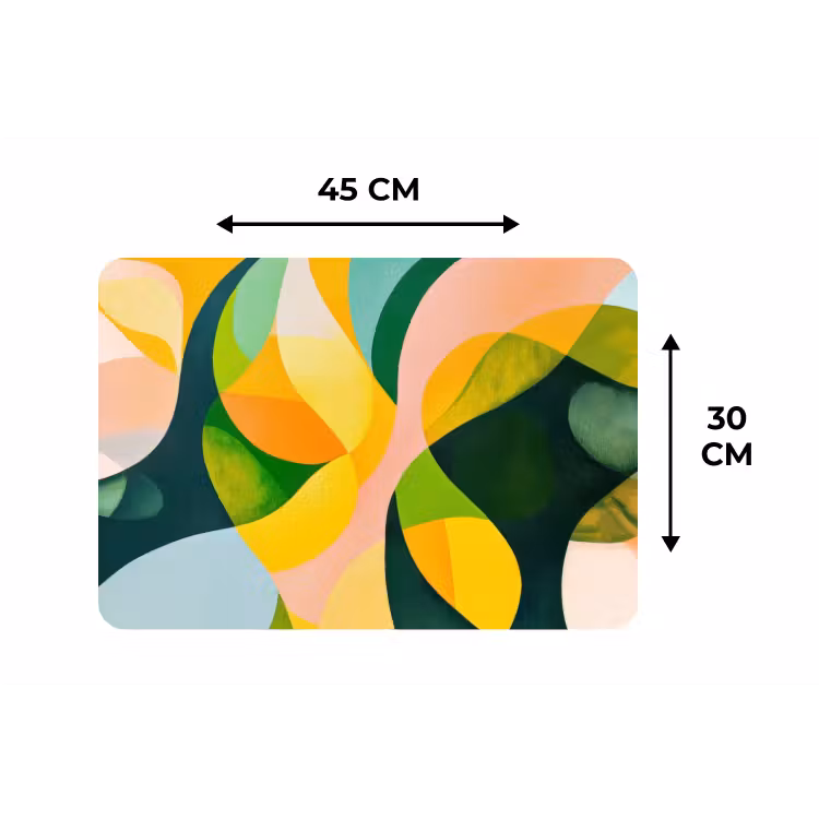 Abstract - Geel - Roze - Groen Placemat vinyl groot -specs