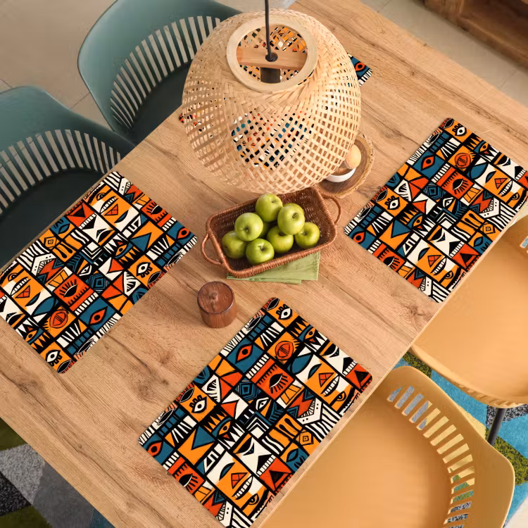 Abstract - Gezichten - Mozaïek Placemat vinyl groot -zzsfeer5_Kitchenyeah-website
