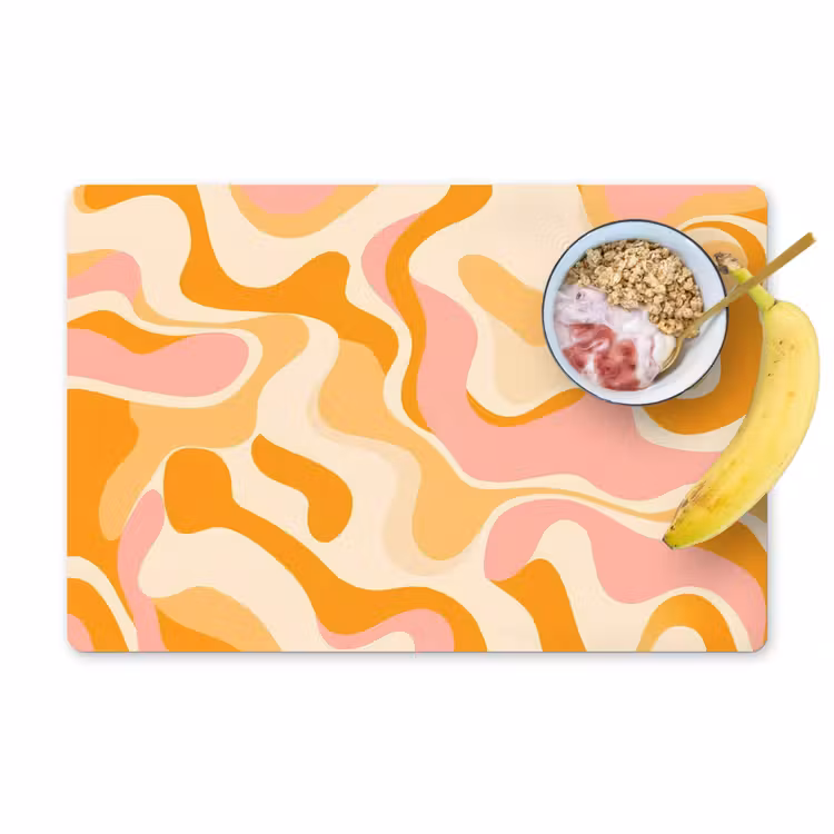 Abstract - Golvend - Oranje Placemat vinyl groot -zzzproduct_Kitchenyeah-website