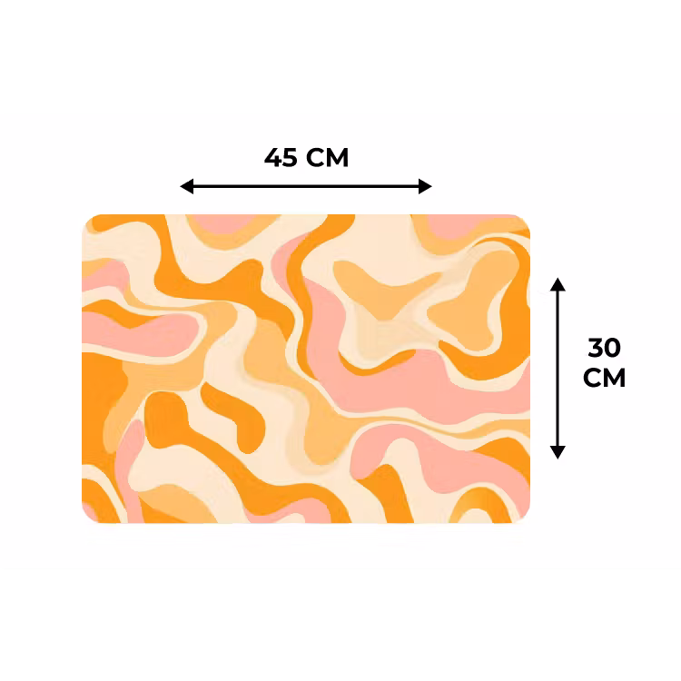 Abstract - Golvend - Oranje Placemat vinyl groot -specs