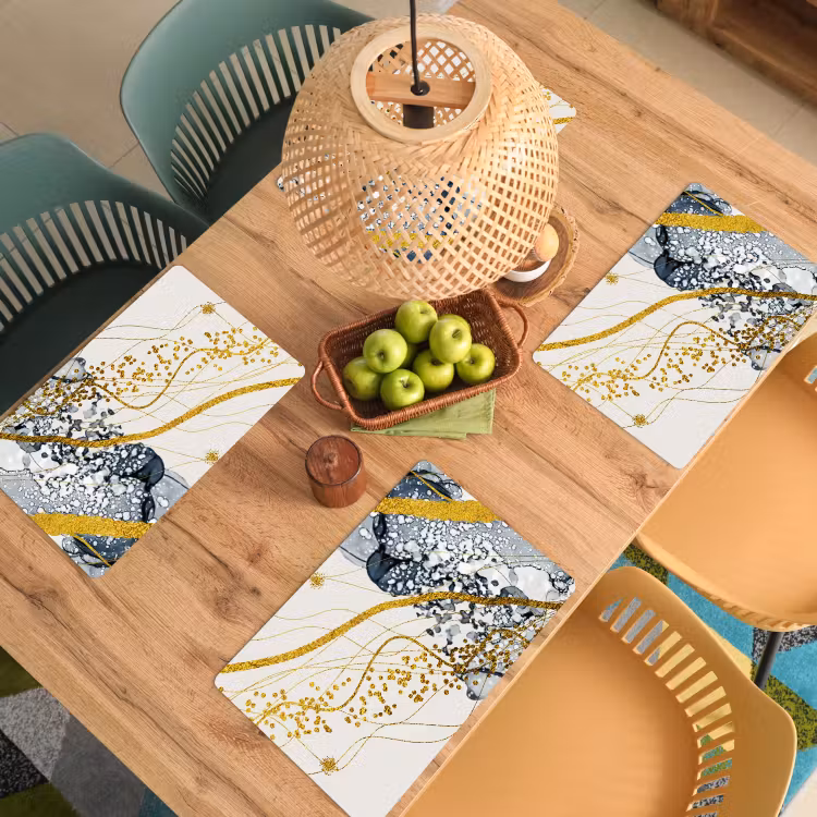 Abstract - Goud - Natuur - Kunst Placemat vinyl groot -zzsfeer5_Kitchenyeah-website