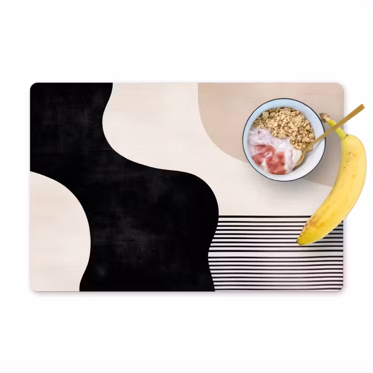 Abstract - Japandi - Beige - Modern Placemat vinyl groot -zzzproduct_Kitchenyeah-website