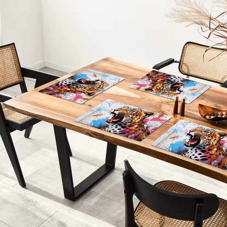 Abstract - Luipaard - Kleurrijk Placemat vinyl groot -zzsfeer4_Kitchenyeah-website