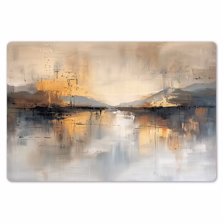 Abstract - Modern - Beige - Aesthetic - Goud Placemat vinyl groot -zzsfeer1_Kitchenyeah-website