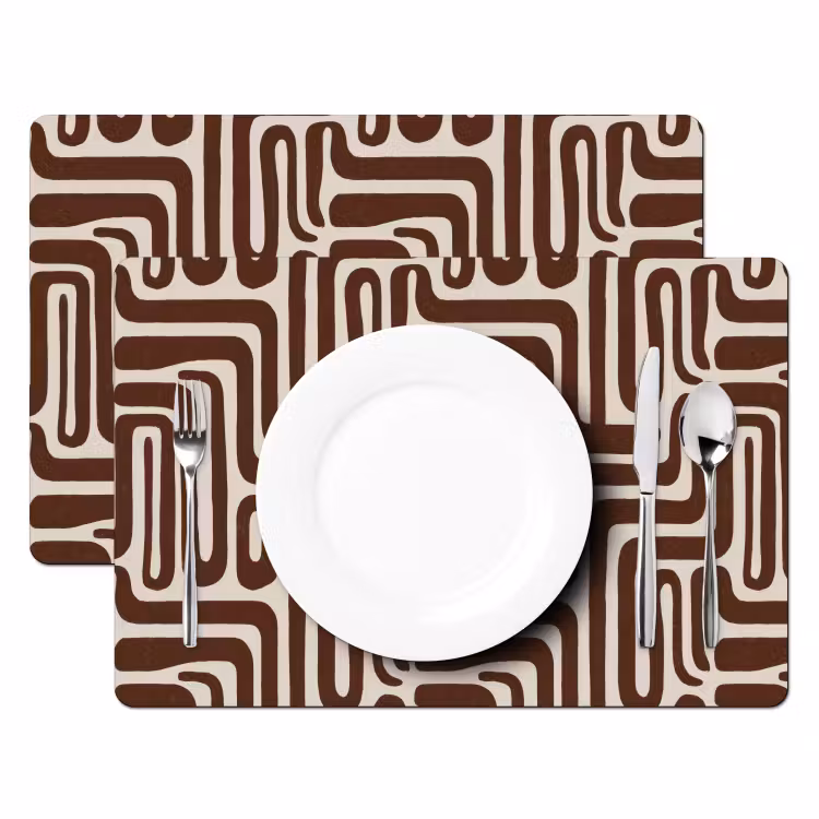 Abstract - Patroon - Bruin Placemat vinyl groot 368 -zzsfeer2_Kitchenyeah-website
