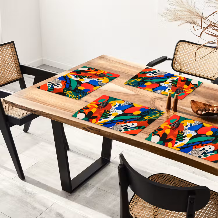 Abstract - Planten - Vormen - Kleurrijk Placemat vinyl groot -zzsfeer4_Kitchenyeah-website