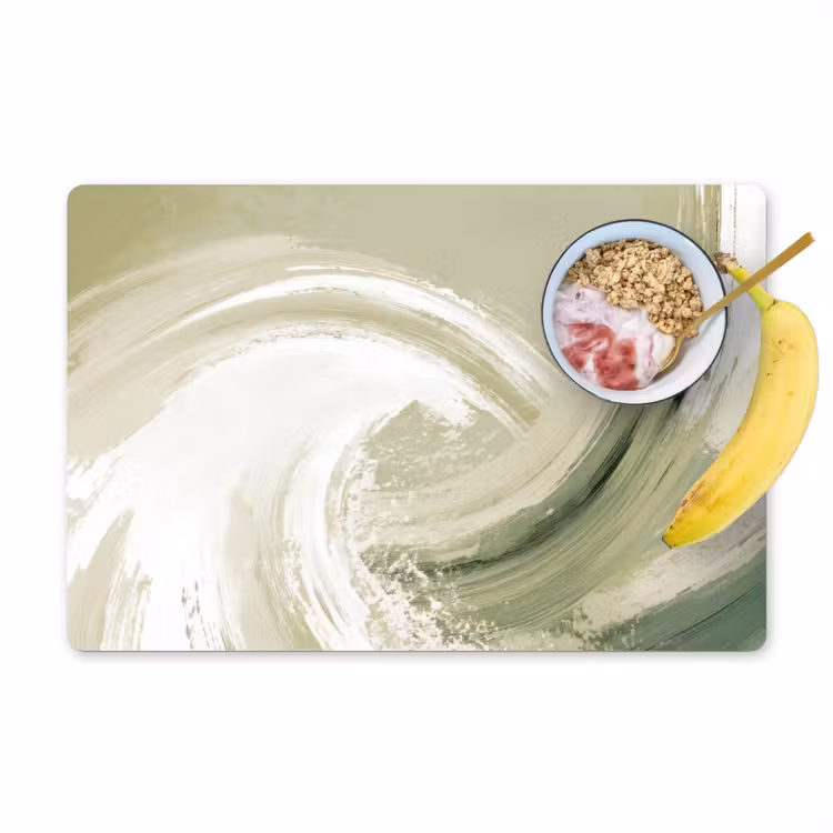 Abstract - Penseelstreken - Golven - Groen Placemat vinyl groot -zzzproduct_Kitchenyeah-website