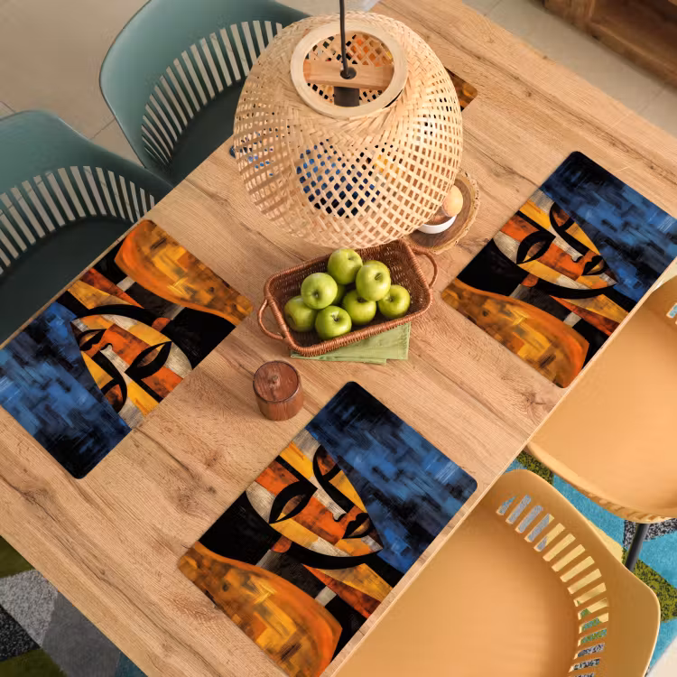 Abstract - Portret - Kleurvakken Placemat vinyl groot -zzsfeer5_Kitchenyeah-website