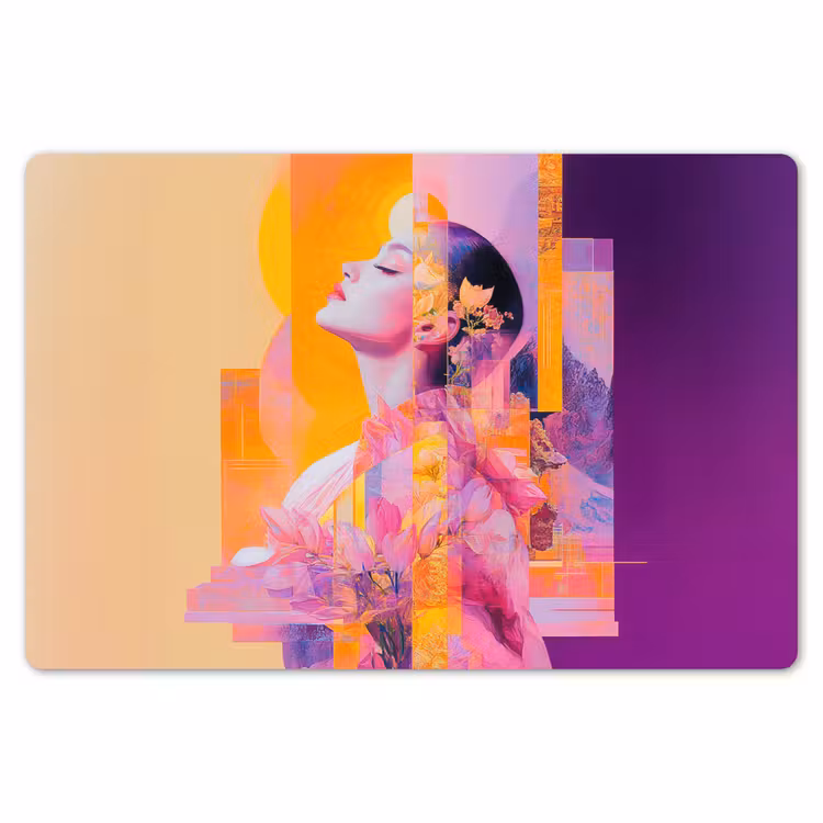 Abstract - Portret - Vrouw - Kleurrijk Placemat vinyl groot -zzsfeer1_Kitchenyeah-website