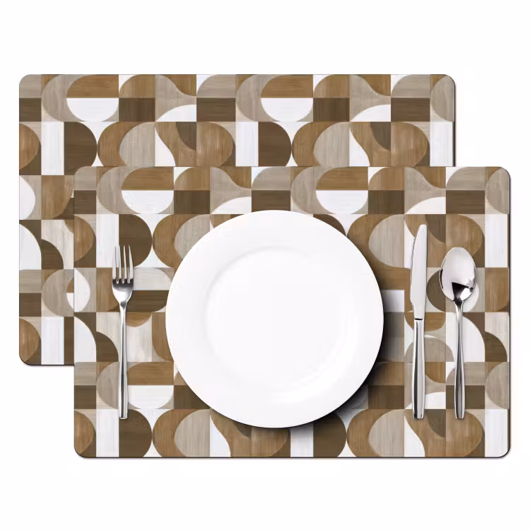 Abstract - Retro - Bruin Placemat vinyl groot 368 -zzsfeer2_Kitchenyeah-website