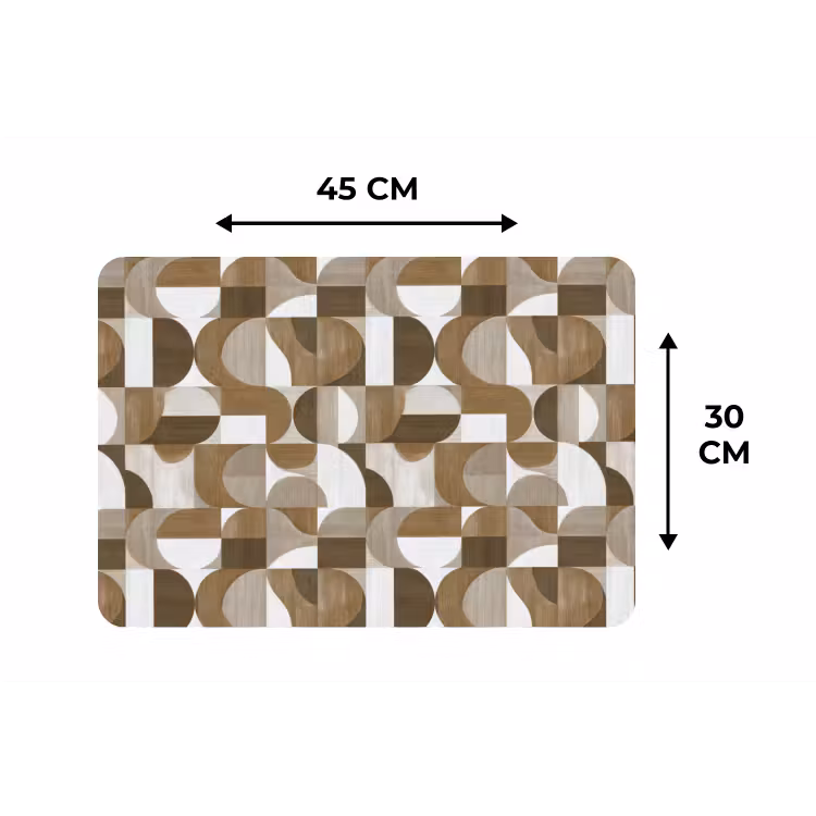 Abstract - Retro - Bruin Placemat vinyl groot 368 -specs