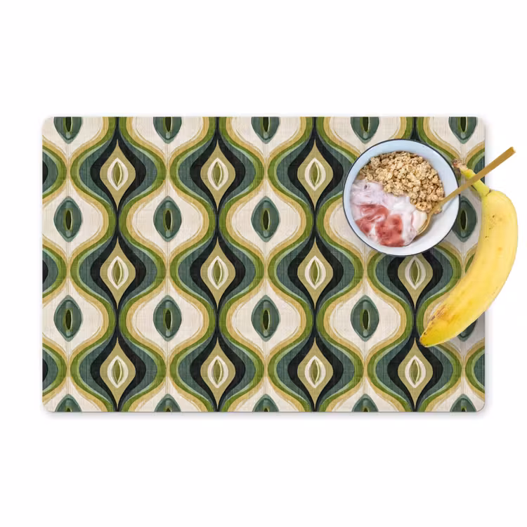 Abstract - Ritmisch - Groen Placemat vinyl groot 368 -zzzproduct_Kitchenyeah-website