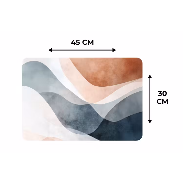 Abstract - Golven - Blauw Placemat vinyl groot -specs