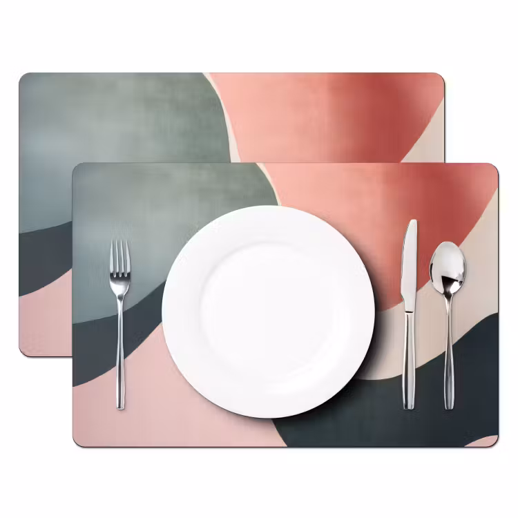 Abstract - Golven - Sierlijk - Roze Placemat vinyl groot -zzsfeer2_Kitchenyeah-website