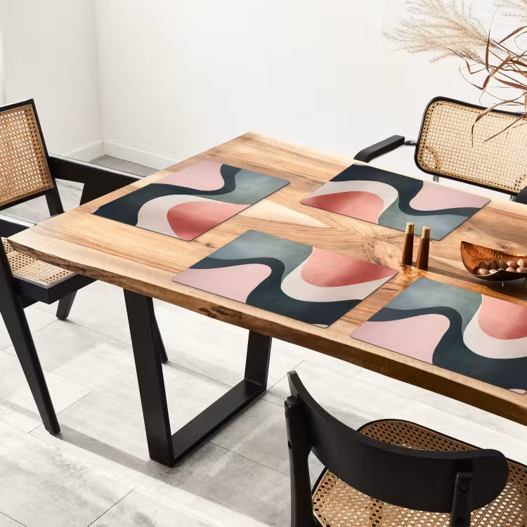 Abstract - Golven - Sierlijk - Roze Placemat vinyl groot -zzsfeer4_Kitchenyeah-website