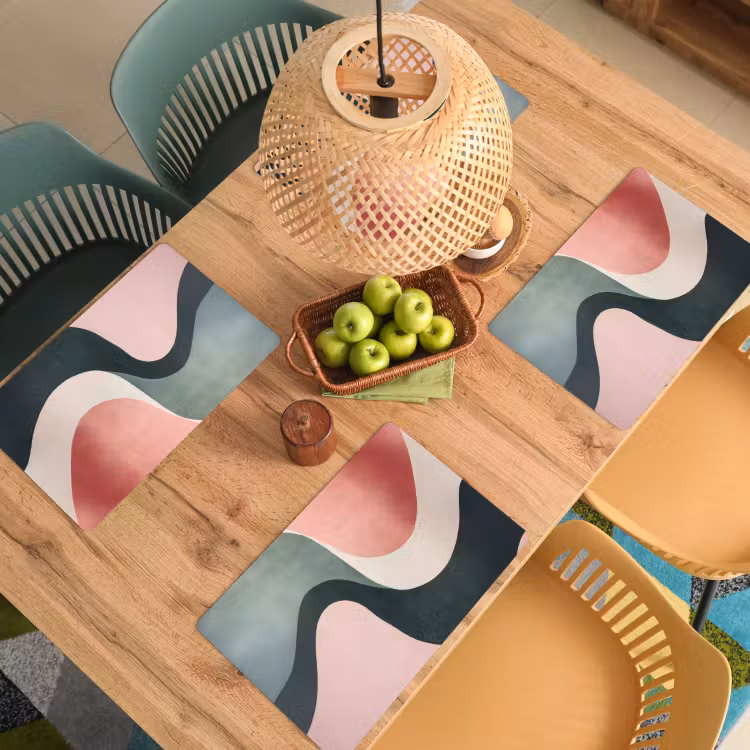 Abstract - Golven - Sierlijk - Roze Placemat vinyl groot -zzsfeer5_Kitchenyeah-website