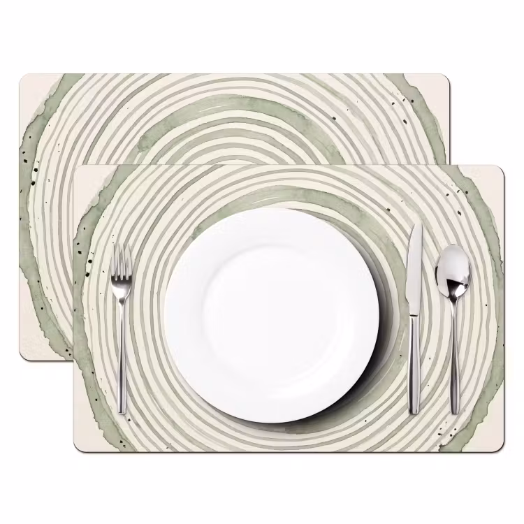 Abstractie - Cirkels - Waterverf - Groen - Modern Placemat vinyl groot -zzsfeer2_Kitchenyeah-website