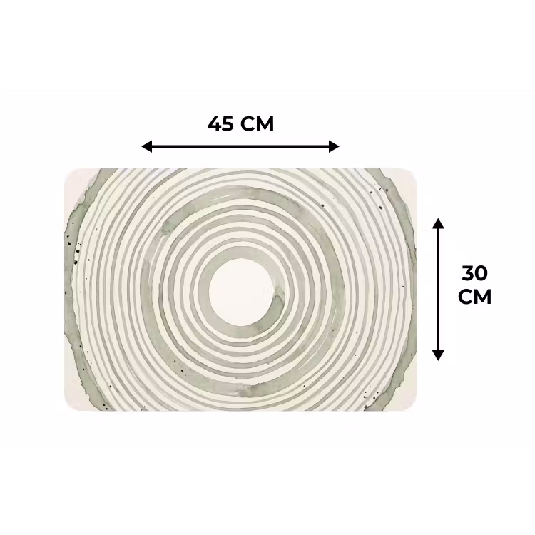 Abstractie - Cirkels - Waterverf - Groen - Modern Placemat vinyl groot -specs