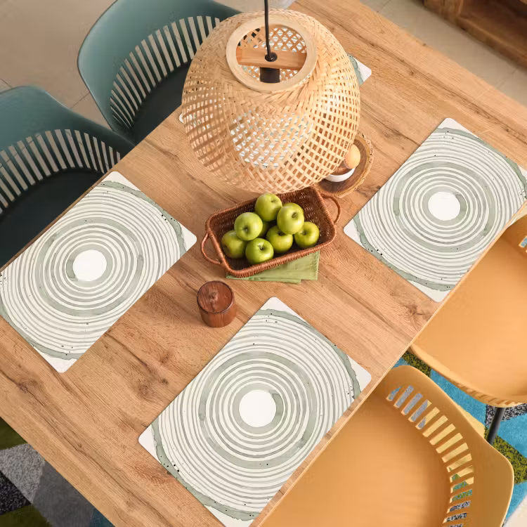 Abstractie - Cirkels - Waterverf - Groen - Modern Placemat vinyl groot -zzsfeer5_Kitchenyeah-website